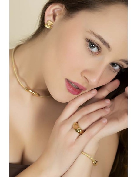 Pendientes Ternura oro marrón