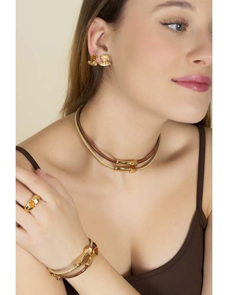 Collar Serena oro beige